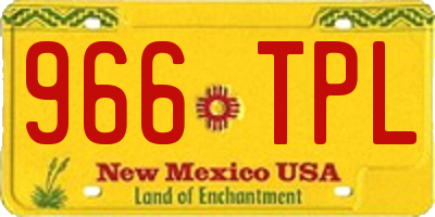 NM license plate 966TPL