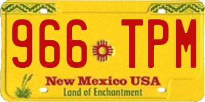 NM license plate 966TPM