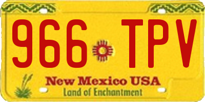 NM license plate 966TPV