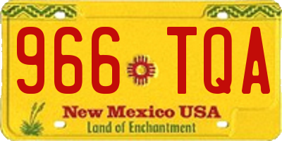 NM license plate 966TQA