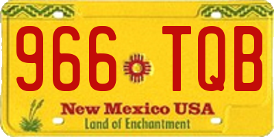 NM license plate 966TQB