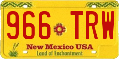 NM license plate 966TRW