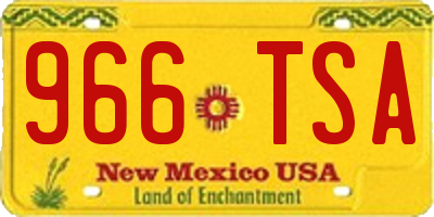 NM license plate 966TSA