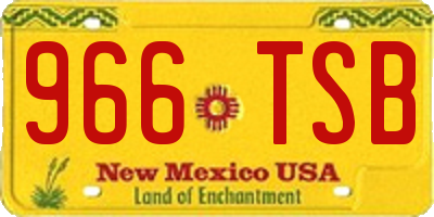 NM license plate 966TSB