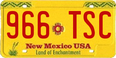 NM license plate 966TSC