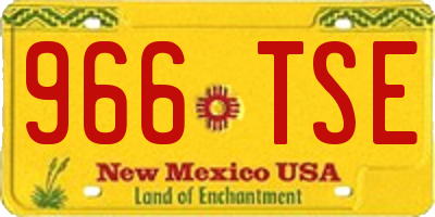 NM license plate 966TSE