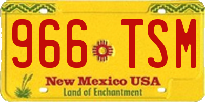 NM license plate 966TSM