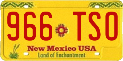 NM license plate 966TSO