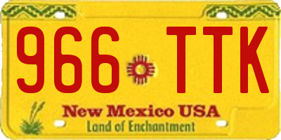 NM license plate 966TTK