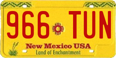 NM license plate 966TUN