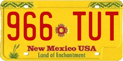 NM license plate 966TUT