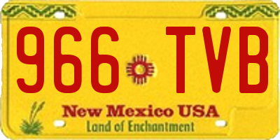 NM license plate 966TVB