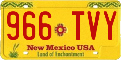 NM license plate 966TVY