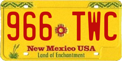 NM license plate 966TWC