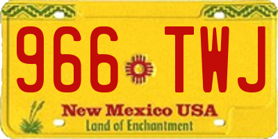 NM license plate 966TWJ