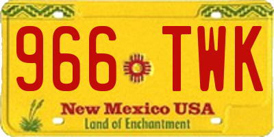 NM license plate 966TWK