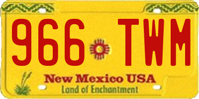 NM license plate 966TWM