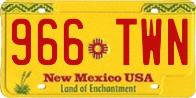 NM license plate 966TWN