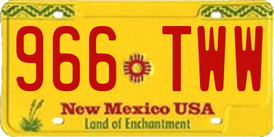NM license plate 966TWW