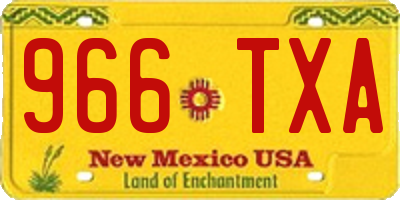 NM license plate 966TXA