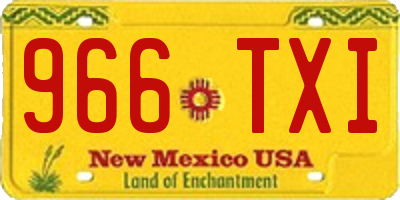 NM license plate 966TXI