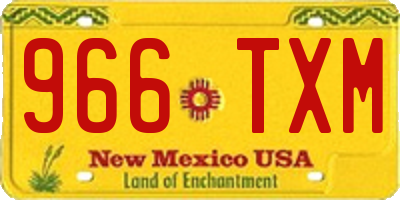 NM license plate 966TXM