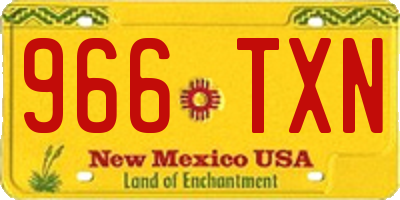 NM license plate 966TXN