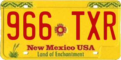NM license plate 966TXR