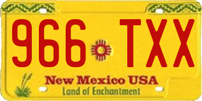 NM license plate 966TXX
