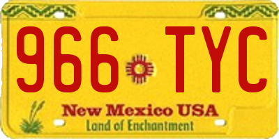 NM license plate 966TYC