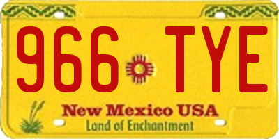 NM license plate 966TYE