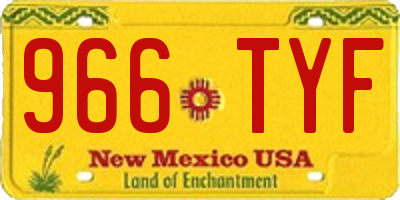 NM license plate 966TYF