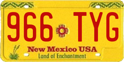 NM license plate 966TYG