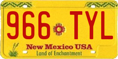 NM license plate 966TYL