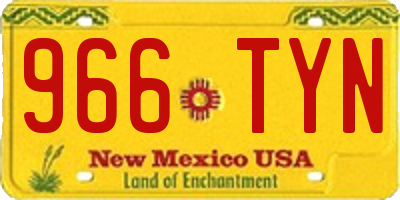 NM license plate 966TYN
