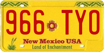 NM license plate 966TYO