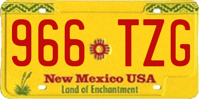 NM license plate 966TZG