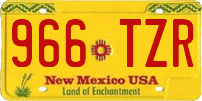 NM license plate 966TZR