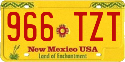 NM license plate 966TZT