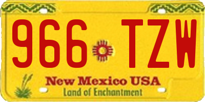 NM license plate 966TZW