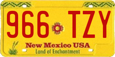 NM license plate 966TZY