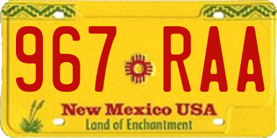 NM license plate 967RAA