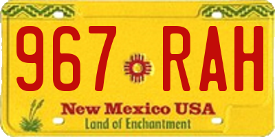 NM license plate 967RAH