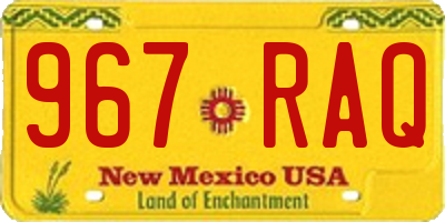 NM license plate 967RAQ