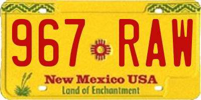 NM license plate 967RAW