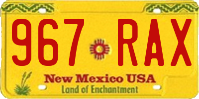NM license plate 967RAX