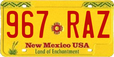 NM license plate 967RAZ