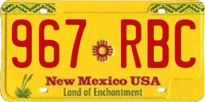 NM license plate 967RBC