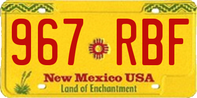 NM license plate 967RBF
