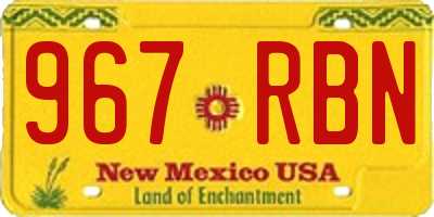 NM license plate 967RBN